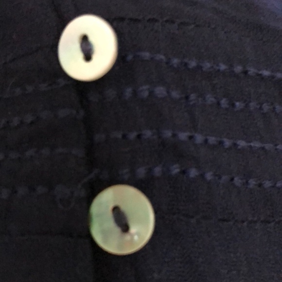 BOHO TOP BELL SLEEVES NAVY BLOUSE - Picture 6 of 6